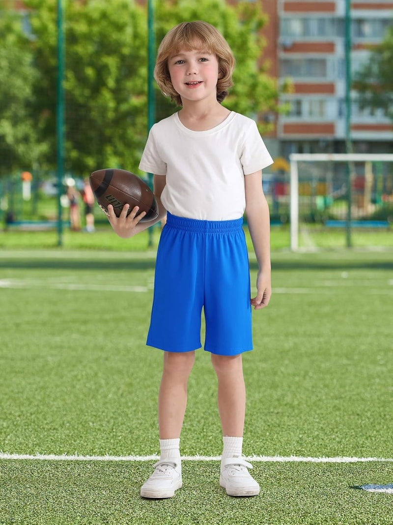 Resinta 4 Pack Toddler Boy Shorts Elastic Waist Boys Athletic Basketball Soccer Shorts Summer Pull-On Comfort for Playwear - Image 5